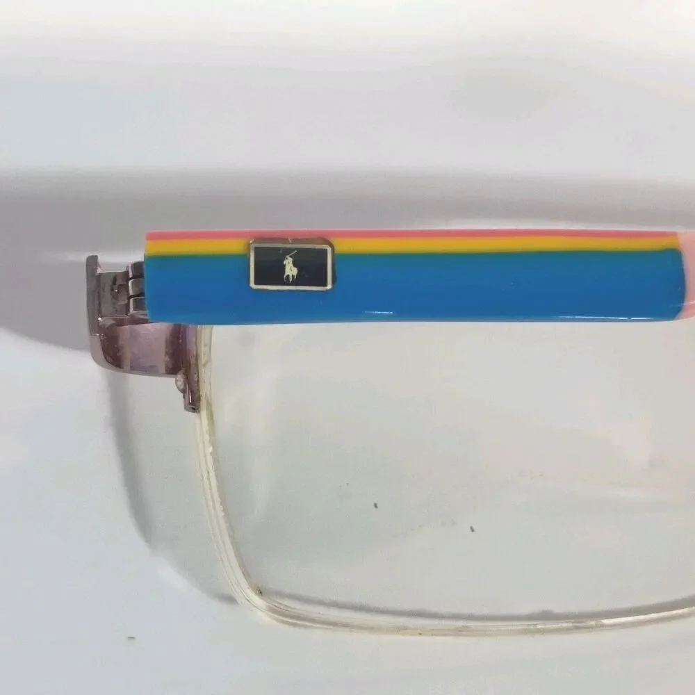 Polo Fashion Pink Rainbow Glasses Frames Half Frame Rectangular